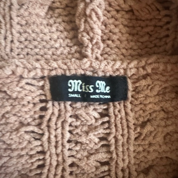 Miss Me Color Block Hooded Cardigan Sweater Size Small - Picture 5 of 7